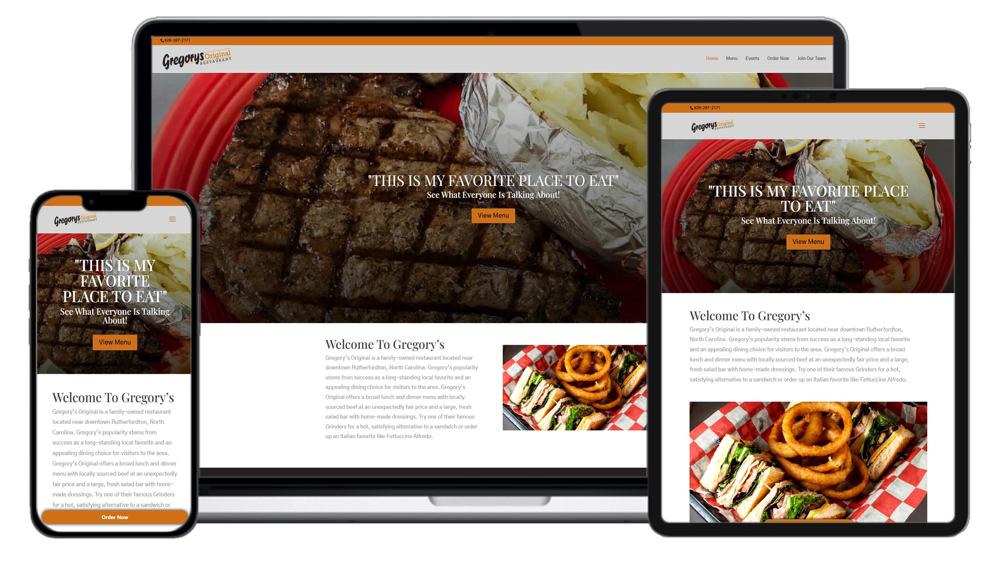 Gregory's Original website mockup